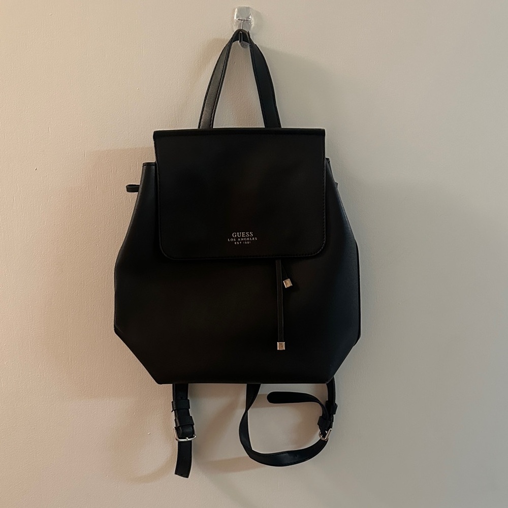 GUESS Black Leather Backpack